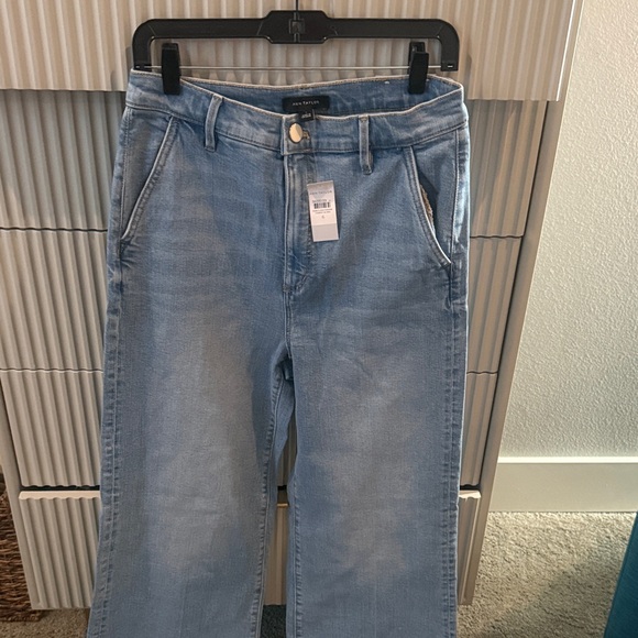 Ann Taylor Denim - Ann Taylor Light Blue Trouser Wide Leg Jeans